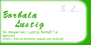 borbala lustig business card